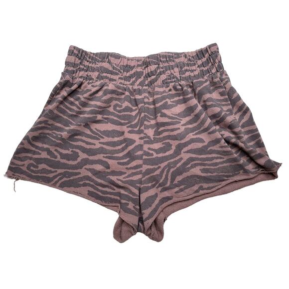 Grayson Threads: Brown Zebra High Rise Lounge Shorts - Picture 1 of 3